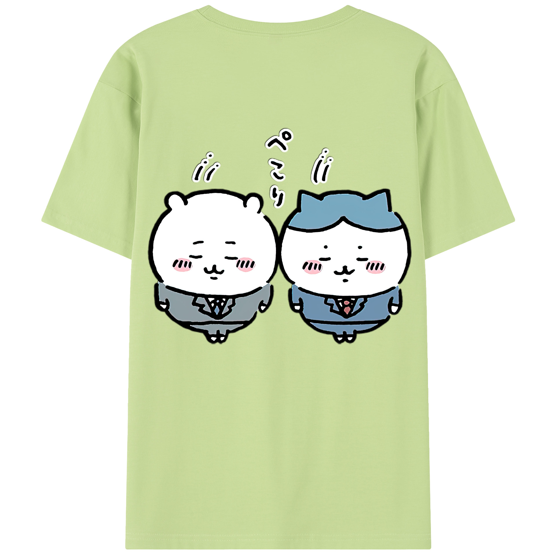 （画像用） ちいかわ ハチワレ Chii-kawa hachiware 綿100％半袖Tシャツ（背面プリント）
